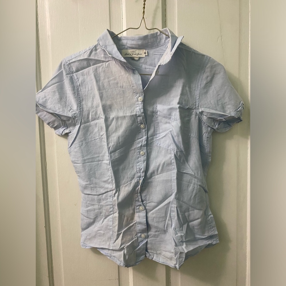 H&M Blue Short Sleeve Button Down- Size XS